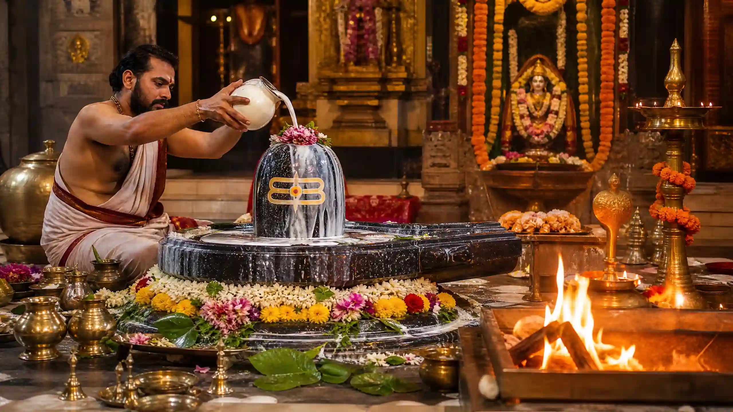 Rudrabhishek puja overview during Shravan Somwar