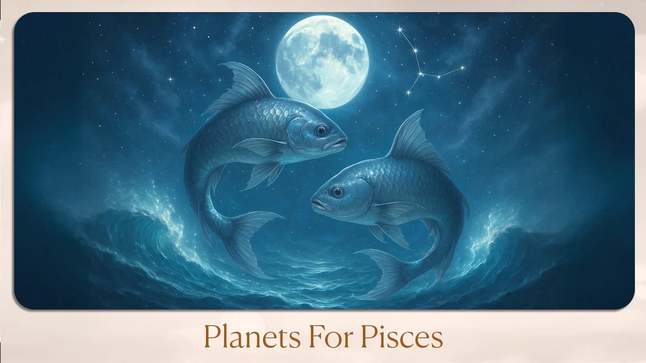 Planets for Pisces zodiac sign with ruling planets shown