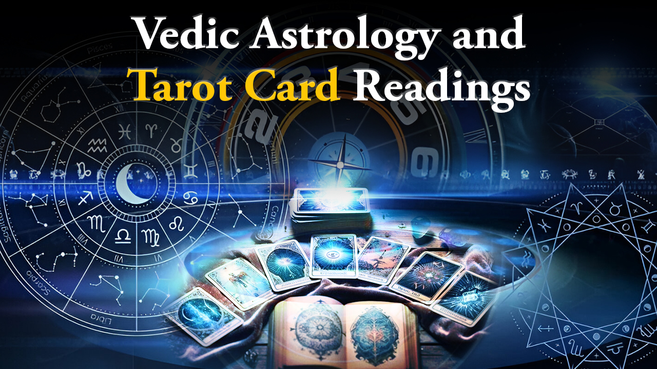 vedic astrology birth chart and tarot cards spiritual prediction concept